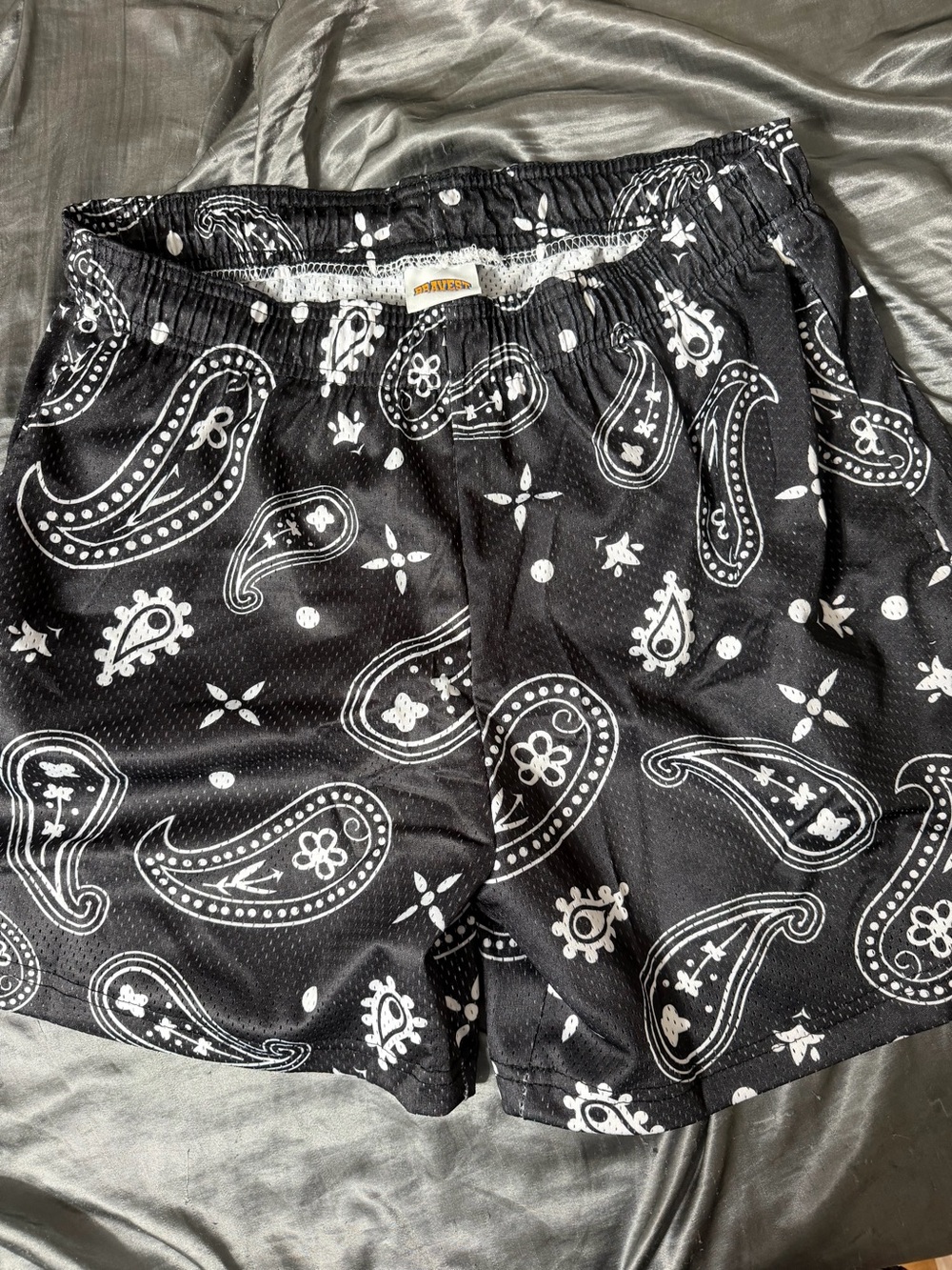 Bravest Studios Black & White Paisley Shorts Large